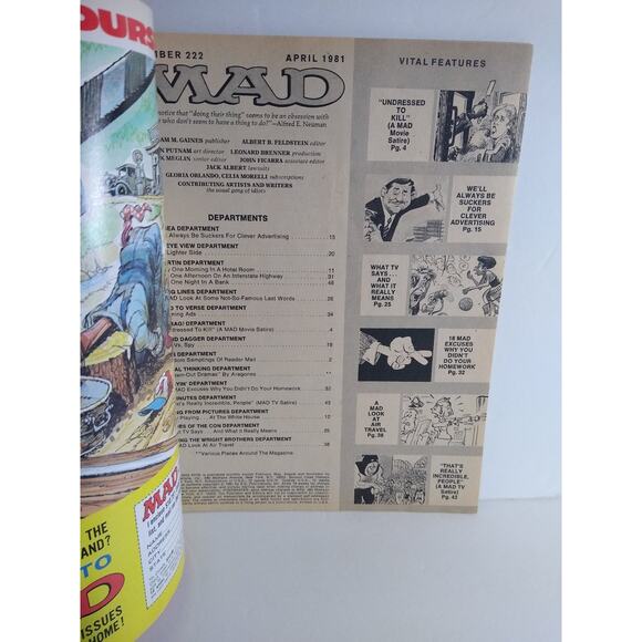 MAD Magazine #222 April 1981 Dressed To Kill Movie Satire That's Incredible TV - Picture 2 of 5